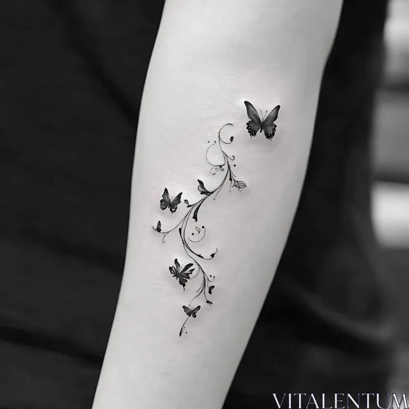 Intricate Butterfly Design Tattoo AI Image