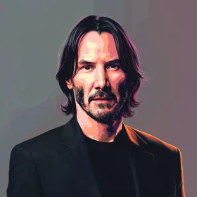 Keanu Reeves Pop Art Digital Portrait