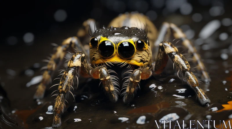 Luminous Shadowing Spider: A Captivating Insect Portrait AI Image