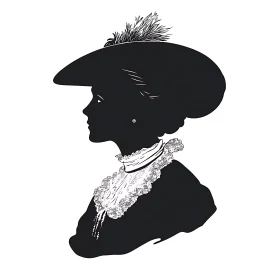 Vintage Woman Silhouette Portrait
