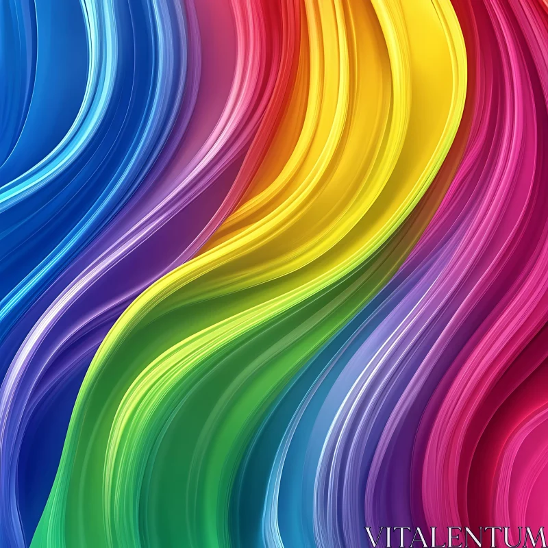 Rainbow Flow Abstract Artwork AI Image