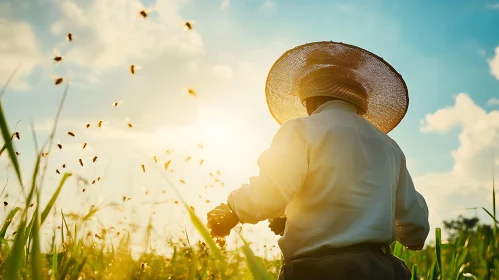 Golden field beekeeper