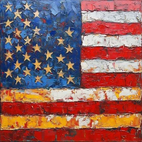 Abstract USA Flag Textured Artwork