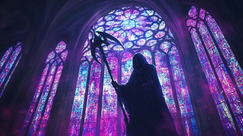 Dark Reaper in Gothic Cathedral Art