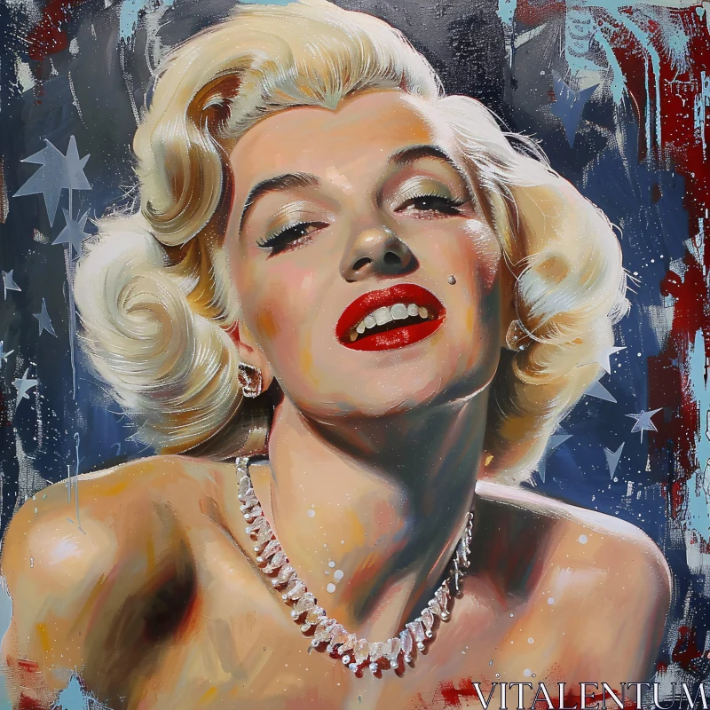 Iconic Marilyn Monroe Portrait in Art AI Image