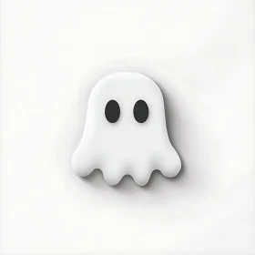 Cartoon Ghost on White Background