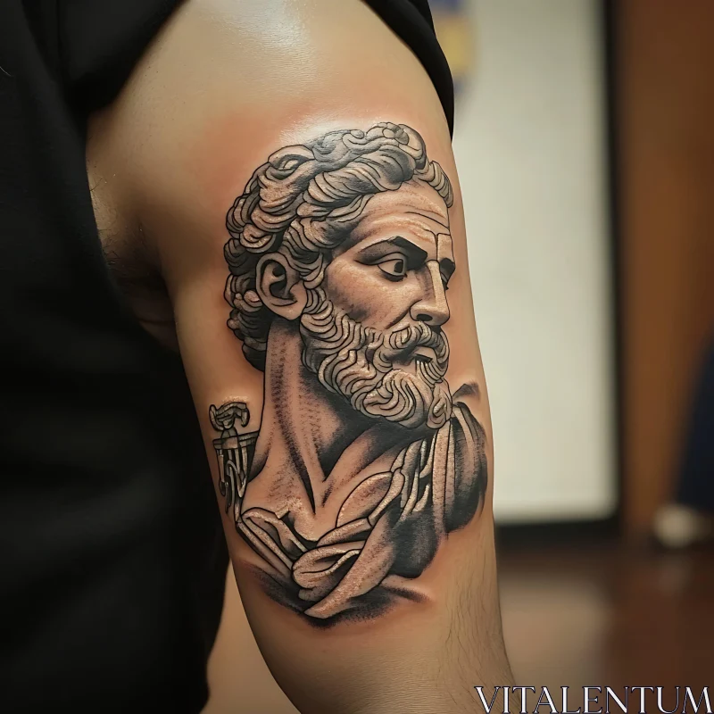 Classical Figure Arm Tattoo AI Image