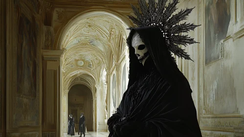 Masked Figure in Palace