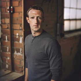 Mark Zuckerberg in an Industrial Background