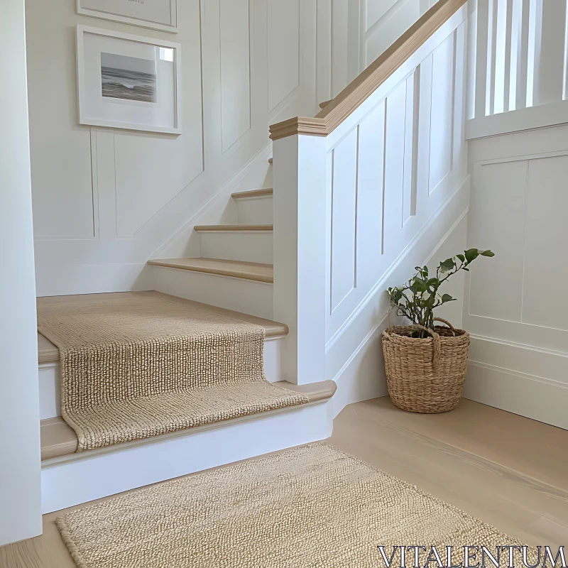 Neutral Staircase Interior Design AI Image