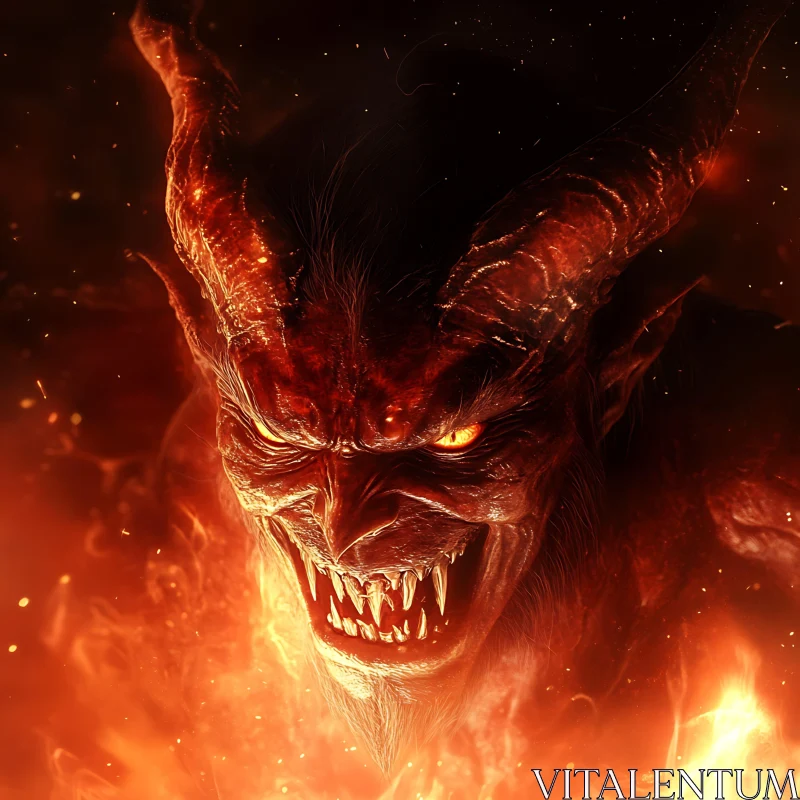 AI ART Demon in Flames - A Portrait of Evil