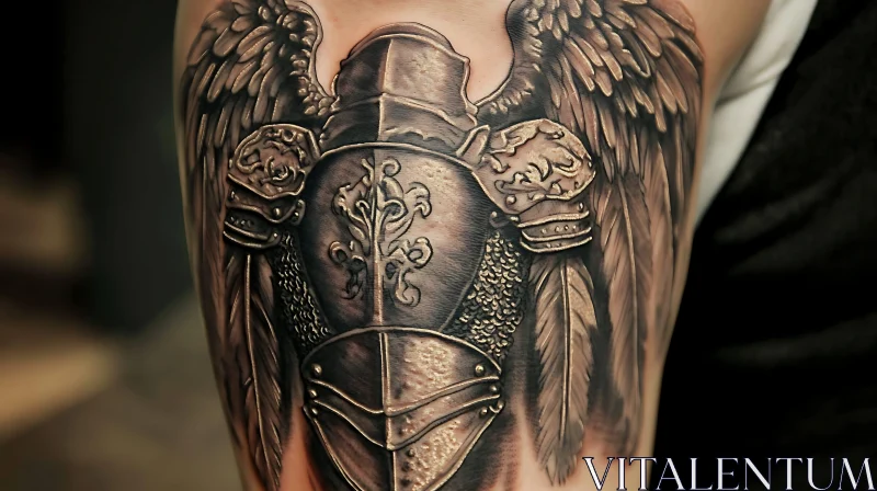 Angelic Knight Armor Tattoo AI Image