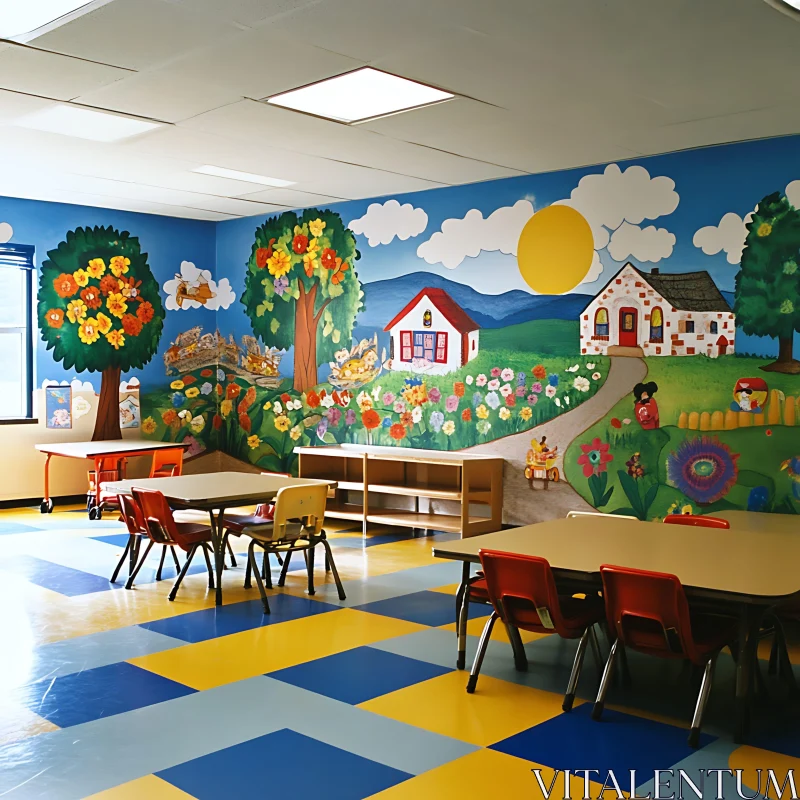 AI ART Playful Classroom Interior Design