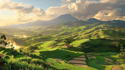 Scenic Rice Terraces Landscape