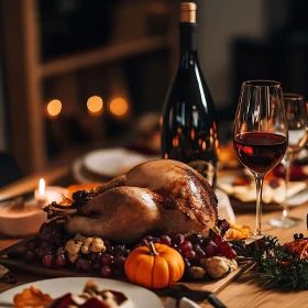 Festive Thanksgiving Dinner with Roasted Turkey