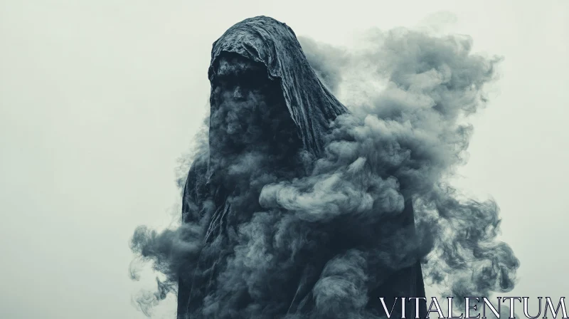 Mystic Figure Shrouded in Smoke AI Image