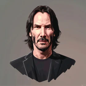 Keanu Reeves Digital Art Portrait