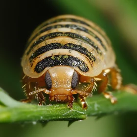 Macro Photograph of a Striped Insect