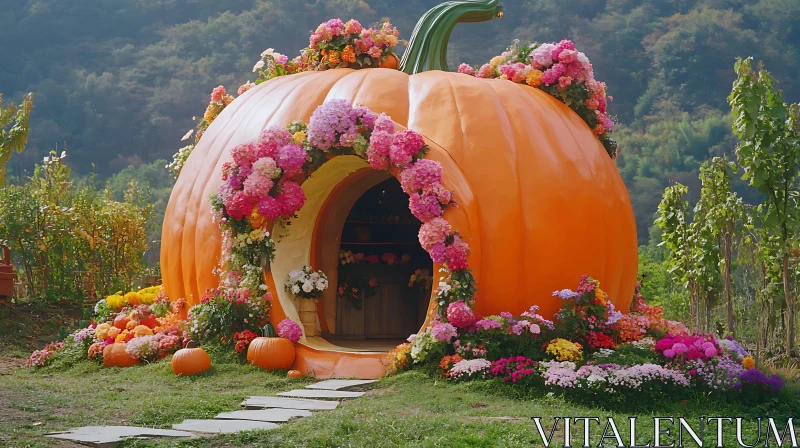 Enchanting Pumpkin Dwelling AI Image