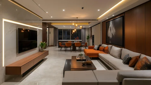 Modern Interior with Warm Tones