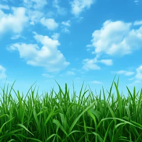 Lush Grass Meets Azure Sky