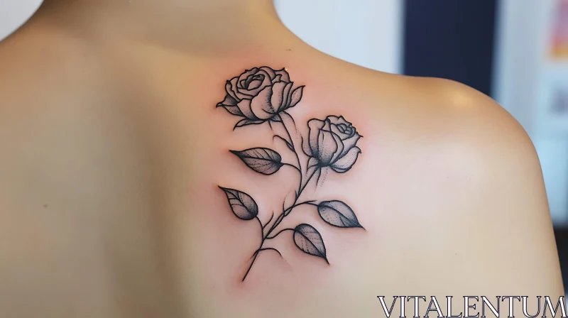 Rose Shoulder Tattoo AI Image