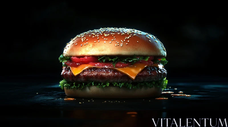 Delicious Cheeseburger with Fresh Ingredients AI Image