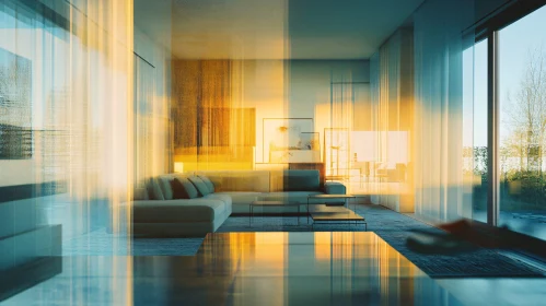 Golden Reflections in Modern Interior