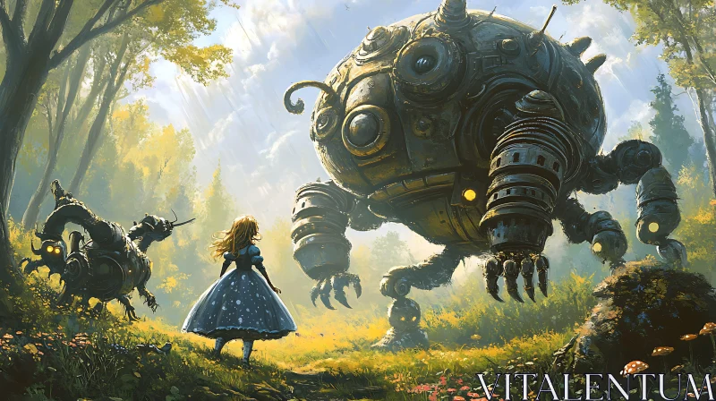 Mechanical Beasts and Alice in Wonderland AI Image