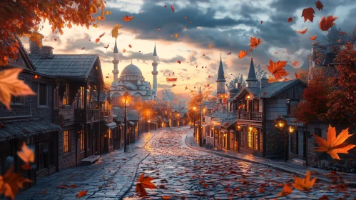 Falling Leaves in the City