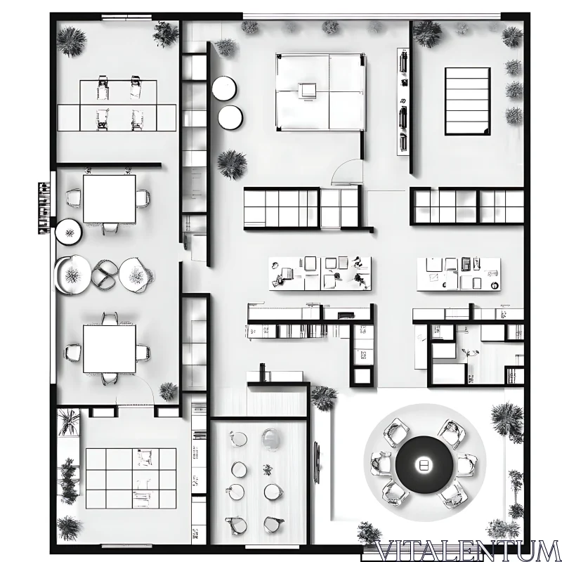 AI ART Minimalist Building Interior Layout