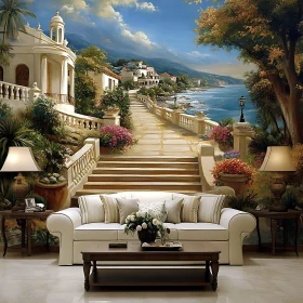 Serene Coastal Villa Interior View