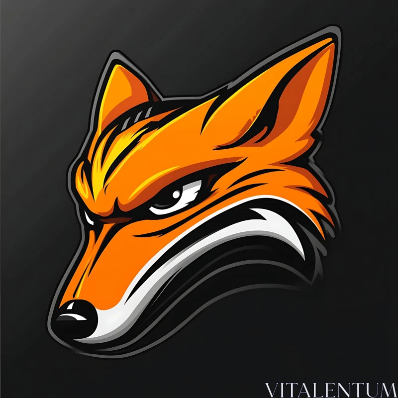 Fox Head Logo with Intense Gaze AI Image