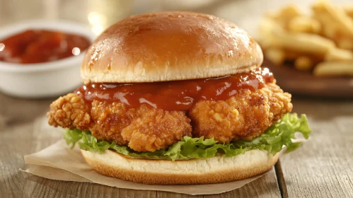 Crispy Chicken Burger with Tangy Sauce