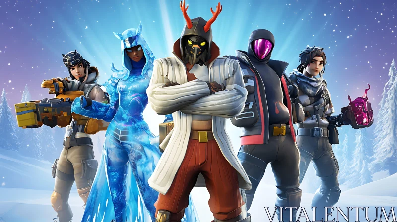 Group of Fortnite Characters AI Image