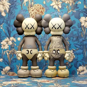 Stylized Figures in a Floral Setting