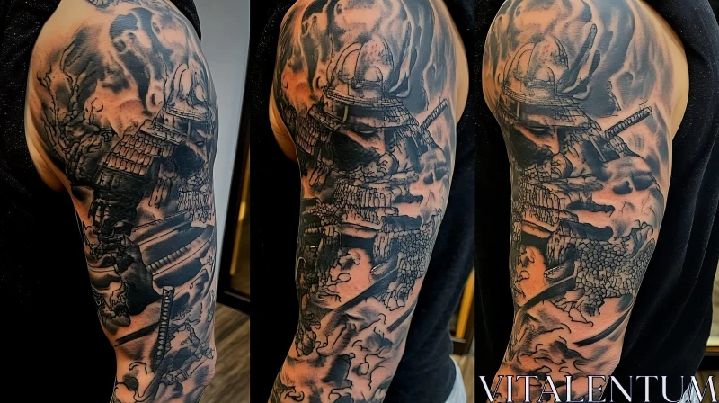 Detailed Samurai Tattoo Artwork AI Image