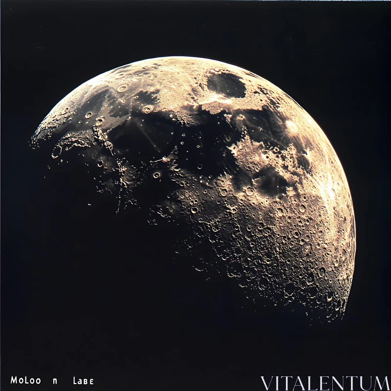 AI ART Lunar Surface Detailed Image