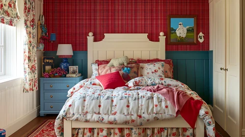 Vintage Bedroom with Floral Accents