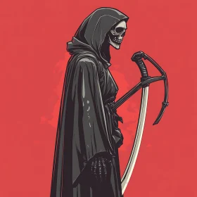 Cloaked Skeleton with Unusual Sword