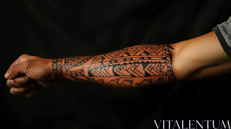 Detailed Geometric Arm Tattoo AI Image