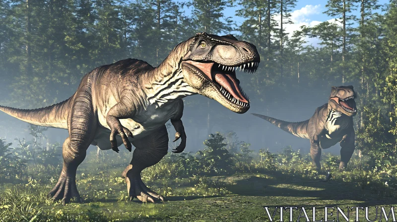Tyrannosaurus Rex in Primeval Forest AI Image