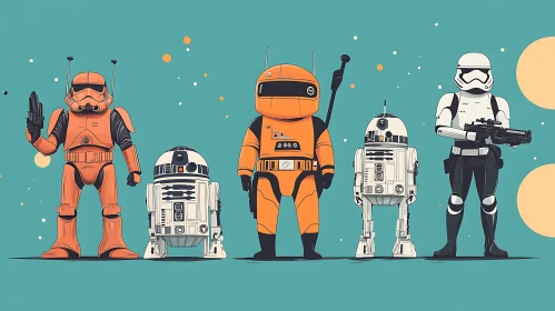 Whimsical Star Wars Robot Squad