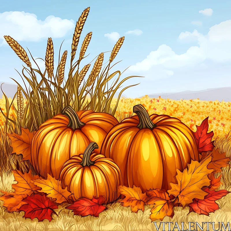 AI ART Seasonal Harvest: Pumpkins and Autumnal Colors