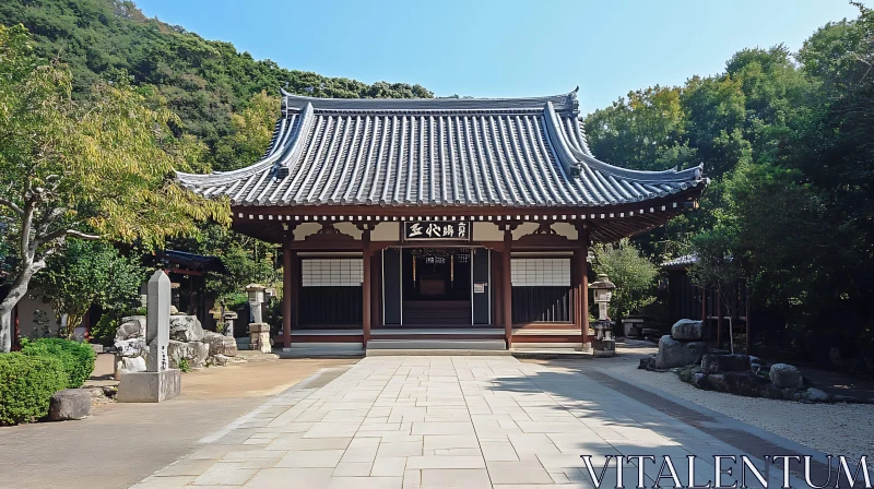 Traditional Temple in Japan Landscape AI Image