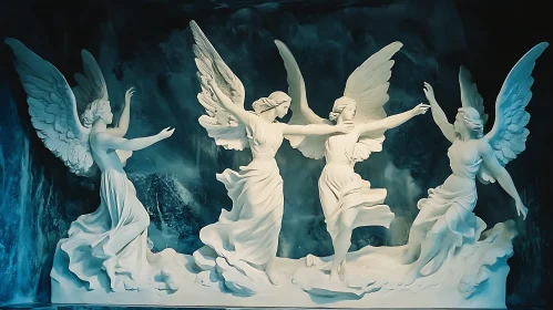 Serene Angels Sculpture Art Piece