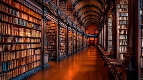 Historical Library Interior View