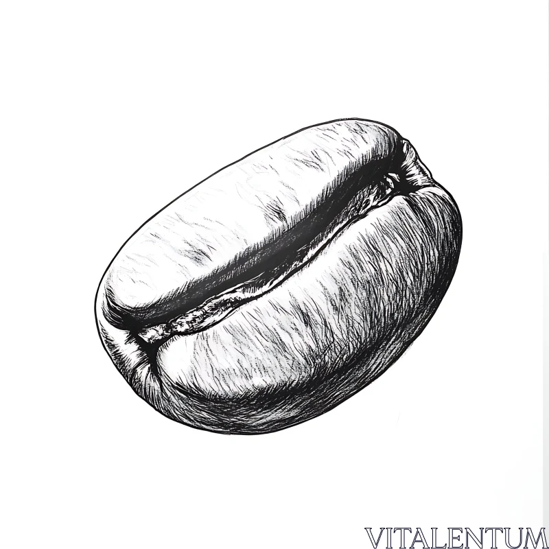 Detailed Coffee Bean Sketch AI Image