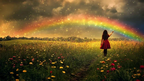 Magical Field with Rainbow