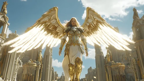Celestial Guardian in Golden Armor